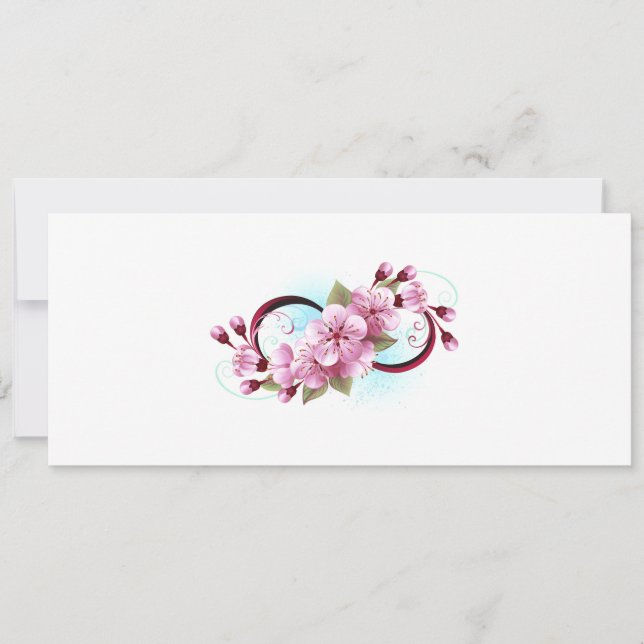 Unendlichkeit mit Sakura Blossom-Blume Save The Date (Vorderseite)