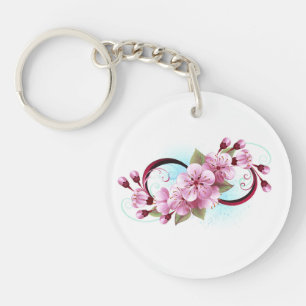 Unendlichkeit mit Sakura Blossom-Blume Schlüsselanhänger