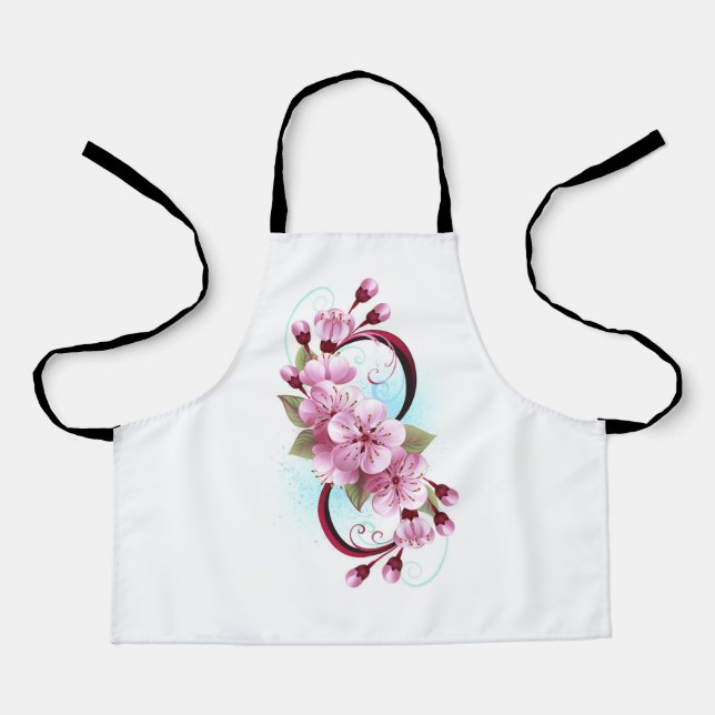 Unendlichkeit mit Sakura Blossom-Blume Schürze (Vorderseite)