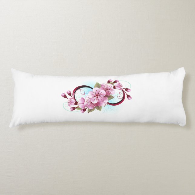 Unendlichkeit mit Sakura Blossom-Blume Seitenschläferkissen (Vorderseite)