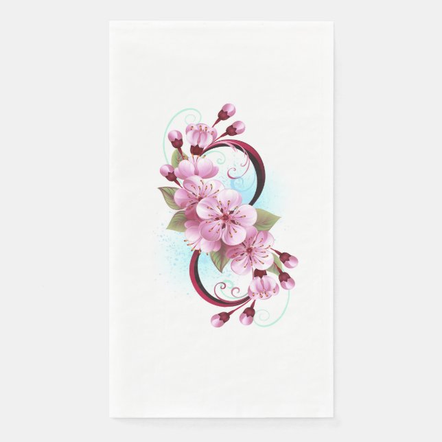 Unendlichkeit mit Sakura Blossom-Blume Serviette (Vorderseite)