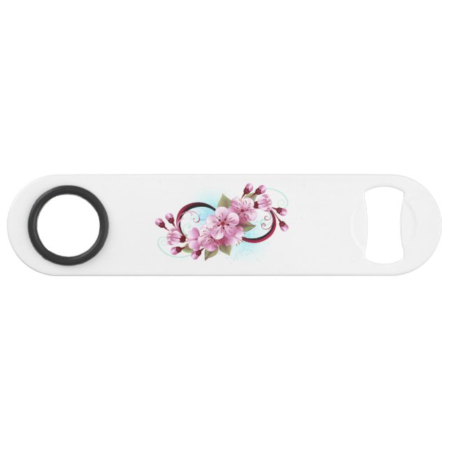 Unendlichkeit mit Sakura Blossom-Blume Speed Flaschenöffner (Vorderseite (Horizontal))