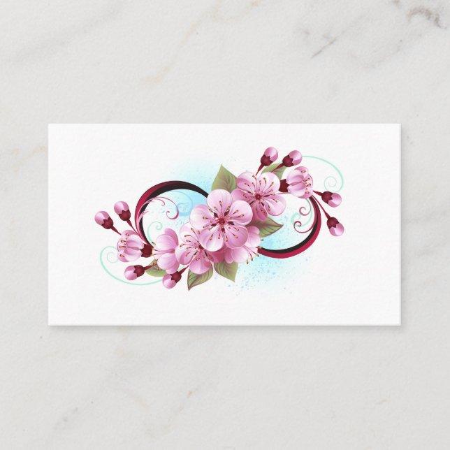 Unendlichkeit mit Sakura Blossom-Blume Terminkarte (Vorderseite)