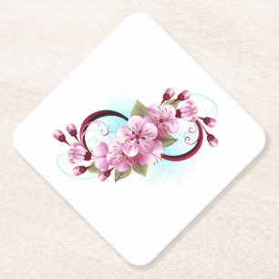 Unendlichkeit mit Sakura Blossom-Blume Untersetzer