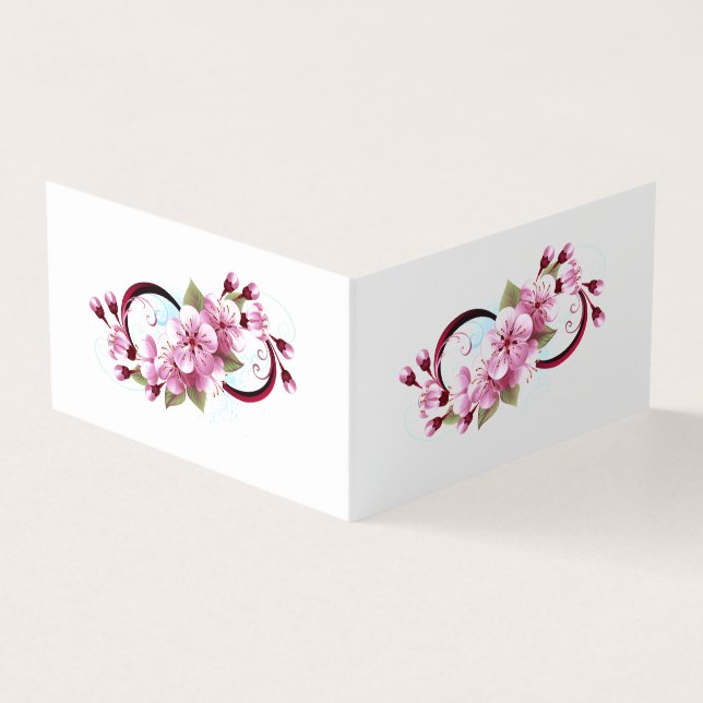 Unendlichkeit mit Sakura Blossom-Blume Visitenkarten (Vorderseite)