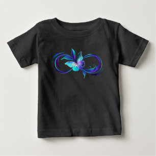 Unendlichkeit mit Zauberschmetterling glänzen Baby T-shirt