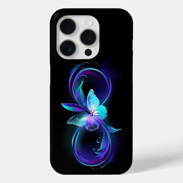 Unendlichkeit mit Zauberschmetterling glänzen Case-Mate iPhone Hülle (Rückseite)