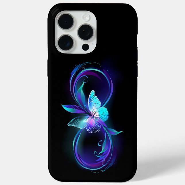Unendlichkeit mit Zauberschmetterling glänzen Case-Mate iPhone Hülle (Rückseite)
