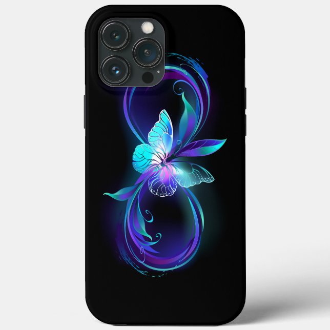 Unendlichkeit mit Zauberschmetterling glänzen Case-Mate iPhone Hülle (Rückseite)