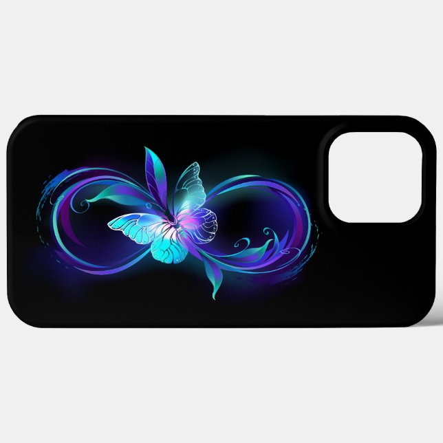 Unendlichkeit mit Zauberschmetterling glänzen Case-Mate iPhone Hülle (Rückseite (Horizontal))