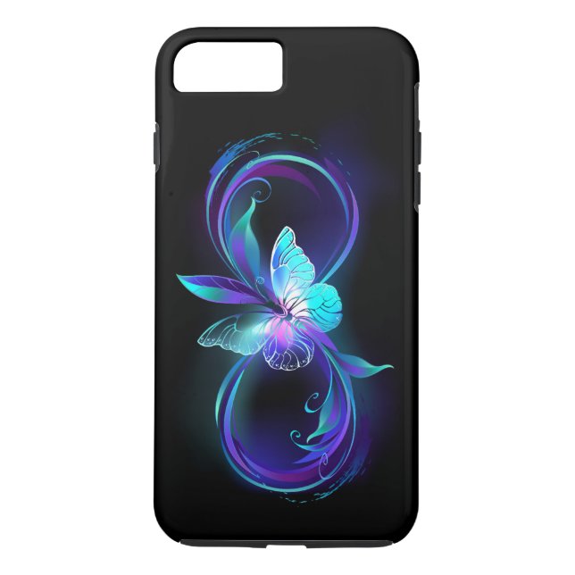 Unendlichkeit mit Zauberschmetterling glänzen Case-Mate iPhone Hülle (Rückseite)