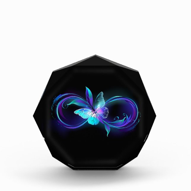 Unendlichkeit mit Zauberschmetterling glänzen Fotoblock (Vorderseite)