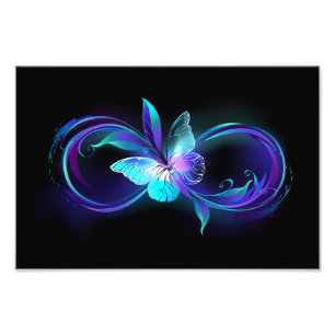 Unendlichkeit mit Zauberschmetterling glänzen Fotodruck