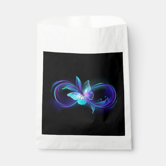 Unendlichkeit mit Zauberschmetterling glänzen Geschenktütchen (Vorderseite)