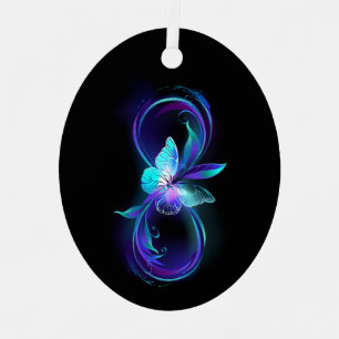 Unendlichkeit mit Zauberschmetterling glänzen Ornament Aus Metall