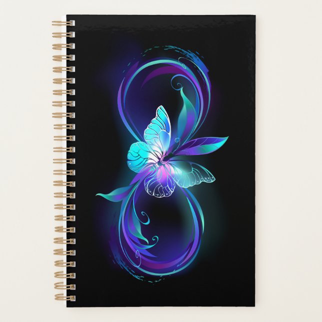 Unendlichkeit mit Zauberschmetterling glänzen Planer (Vorderseite)