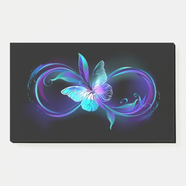 Unendlichkeit mit Zauberschmetterling glänzen Post-it Klebezettel (Vorderseite)