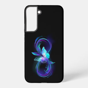 Unendlichkeit mit Zauberschmetterling glänzen Samsung Galaxy Hülle