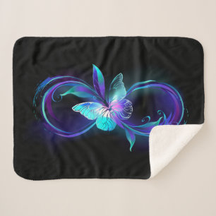 Unendlichkeit mit Zauberschmetterling glänzen Sherpadecke