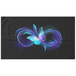 Unendlichkeit mit Zauberschmetterling glänzen Tischdecke