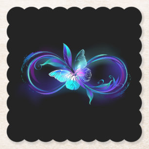 Unendlichkeit mit Zauberschmetterling glänzen Untersetzer