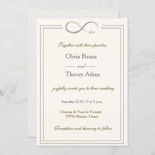 Unendlichkeit signalisiert einzigartige Elfenbein- Einladung