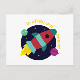 Unendlichkeit und darüber hinaus postkarte