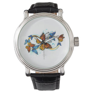 Unendlichkeit von Monarchfalter Armbanduhr