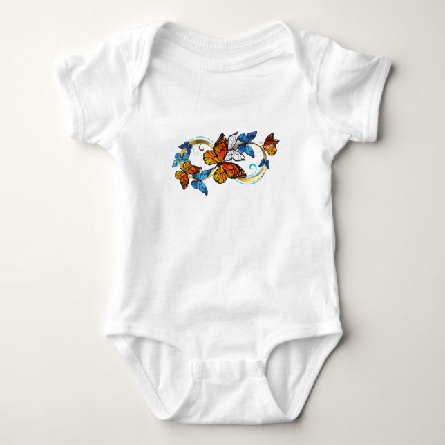 Unendlichkeit von Monarchfalter Baby Strampler (Vorderseite)