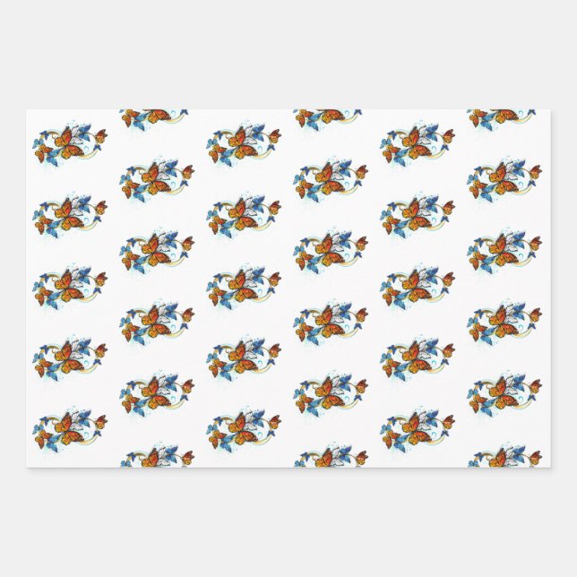 Unendlichkeit von Monarchfalter Geschenkpapier Set (Vorderseite)