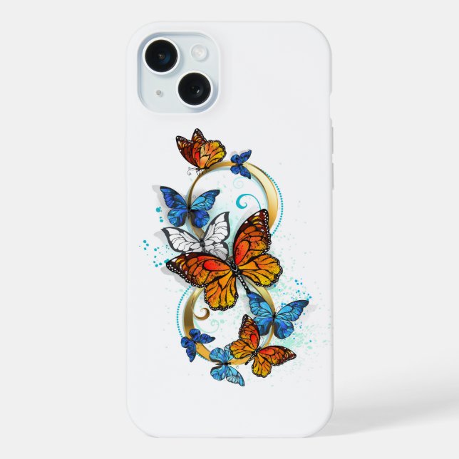 Unendlichkeit von Monarchfalter iPhone Hülle (Rückseite)
