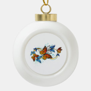 Unendlichkeit von Monarchfalter Keramik Kugel-Ornament