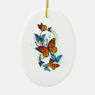 Unendlichkeit von Monarchfalter Keramik Ornament