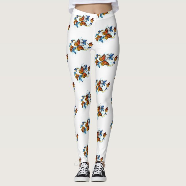Unendlichkeit von Monarchfalter Leggings (Vorderseite)