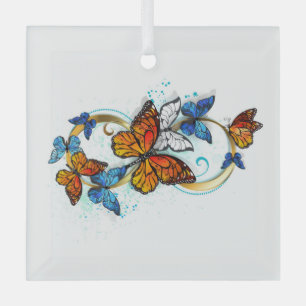 Unendlichkeit von Monarchfalter Ornament Aus Glas