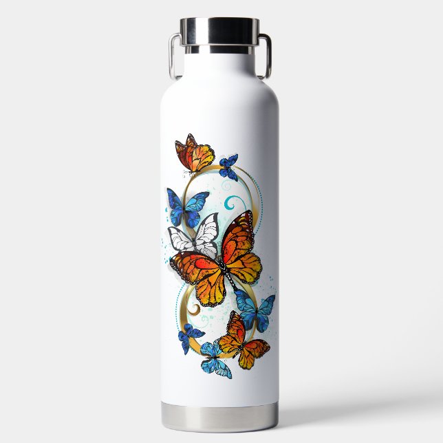 Unendlichkeit von Monarchfalter Trinkflasche (Vorderseite)