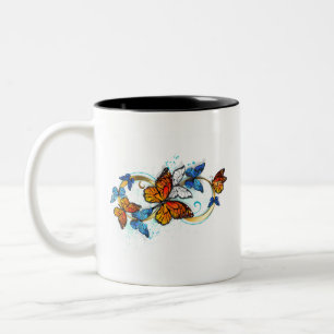 Unendlichkeit von Monarchfalter Zweifarbige Tasse