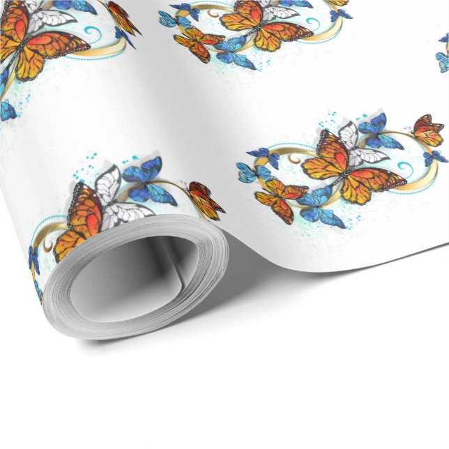 Unendlichkeit von Monarchfaltern Geschenkpapier (Rolleneckpunkt)