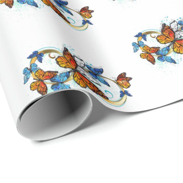 Unendlichkeit von Monarchfaltern Geschenkpapier (Rolleneckpunkt)