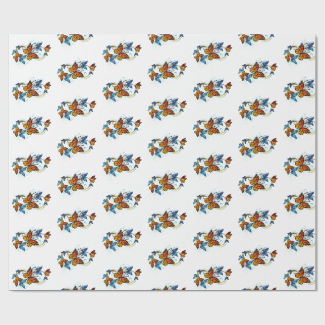 Unendlichkeit von Monarchfaltern Geschenkpapier (Flach)