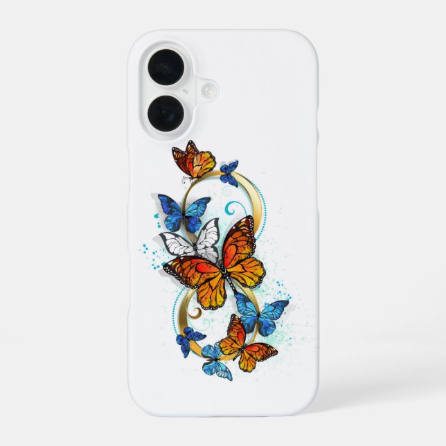 Unendlichkeit von Monarchfaltern iPhone 16 Hülle (Rückseite)