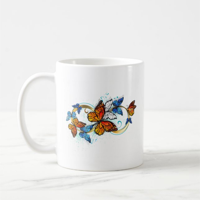 Unendlichkeit von Monarchfaltern Kaffeetasse (Links)