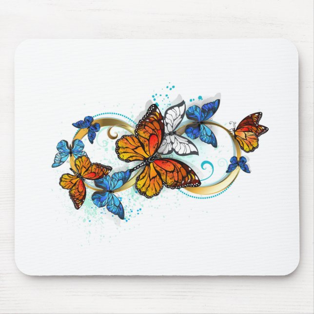 Unendlichkeit von Monarchfaltern Mousepad (Vorne)