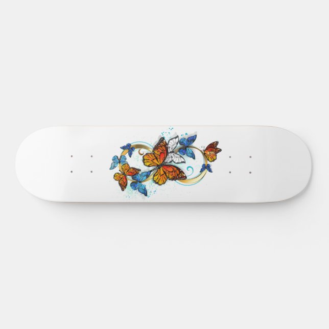 Unendlichkeit von Monarchfaltern Skateboard (Horizontal)