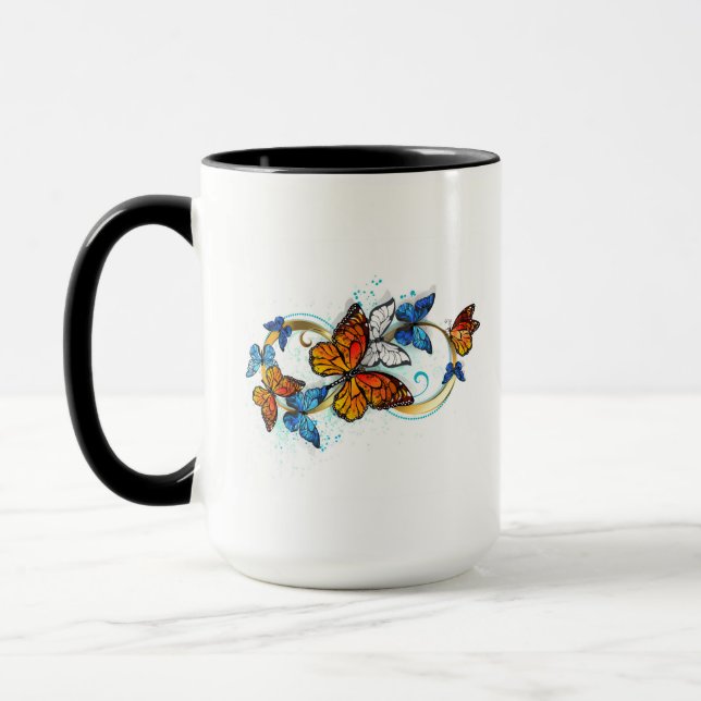 Unendlichkeit von Monarchfaltern Tasse (Links)