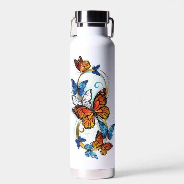 Unendlichkeit von Monarchfaltern Trinkflasche (Vorne)