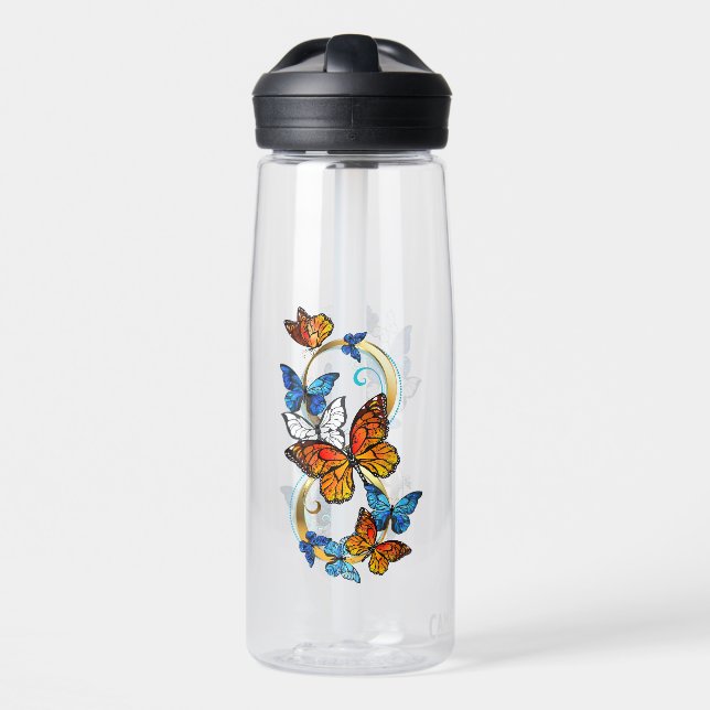 Unendlichkeit von Monarchfaltern Trinkflasche (Vorne)