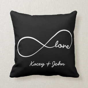 Unendlichkeits-Liebe - Schwarzweiss Kissen