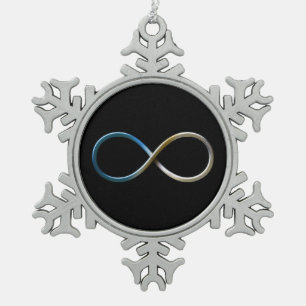 Unendlichkeits-Weihnachtsverzierung Schneeflocken Zinn-Ornament