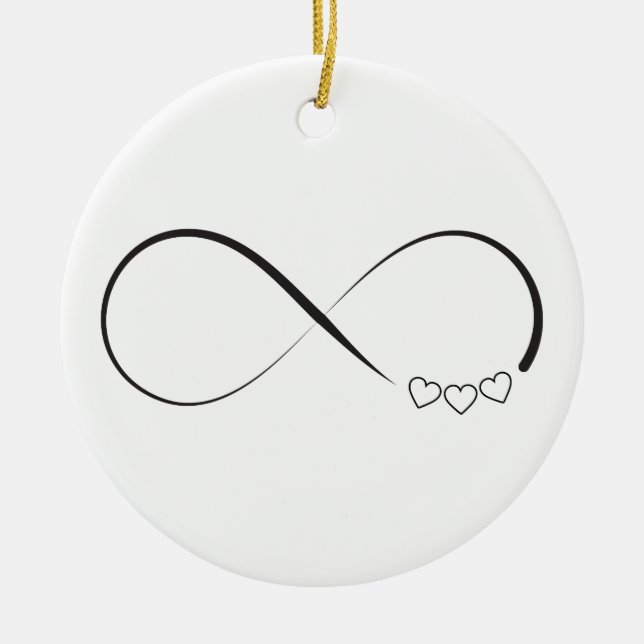Unendlichkeitsherzsymbol Keramik Ornament (Vorne)